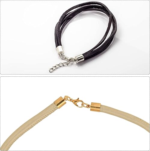 Miniatura 6 de uxcell Juego de 20 tapas de cuero de 0.197 in con cierres de pinza de langosta, terminadores de barril para hacer pulseras de cuero, tono bronce