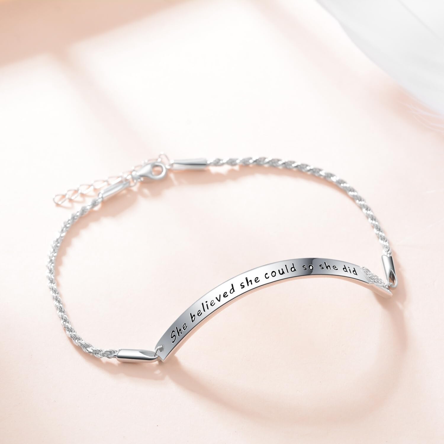Sister Bracelets for Women Silver Bestie BFF Best Friend Bracelets 7.5+1.5 Inches “Always My Sister Forever My Friend” Friendship Jewelry Gifts for Birthday Christmas Graduation