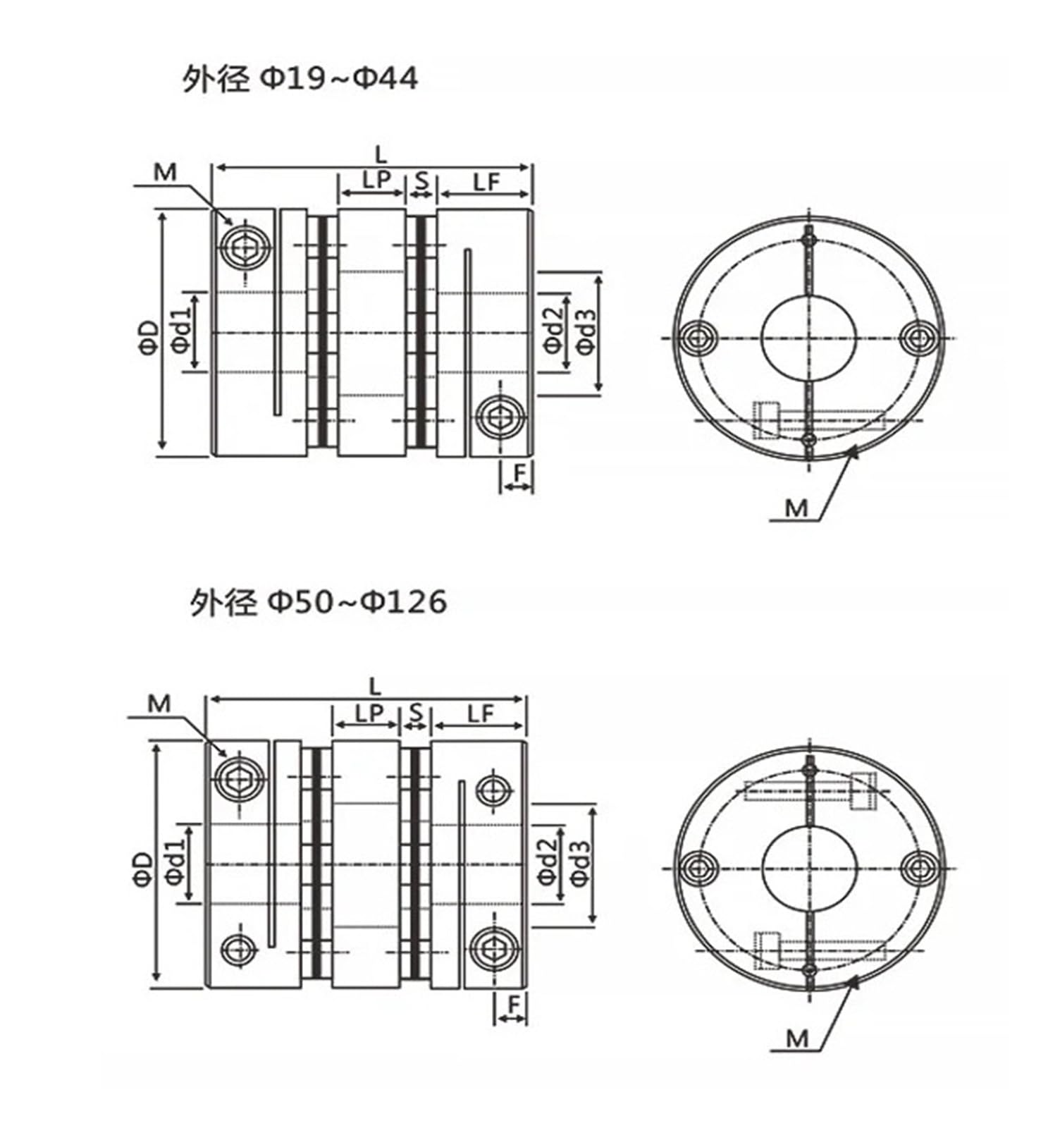Accouplement d'arbre Flexible D34 L45, accouplement à disque en aluminium, pince à Double diaphragme(12x12)