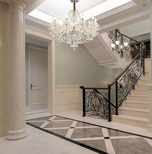 Miniatura 3 de Durahonn Candelabro de cristal K9, 10 luces E12, lámpara colgante de cristal para comedor, sala de estar, dormitorio, luces de techo de cristal de