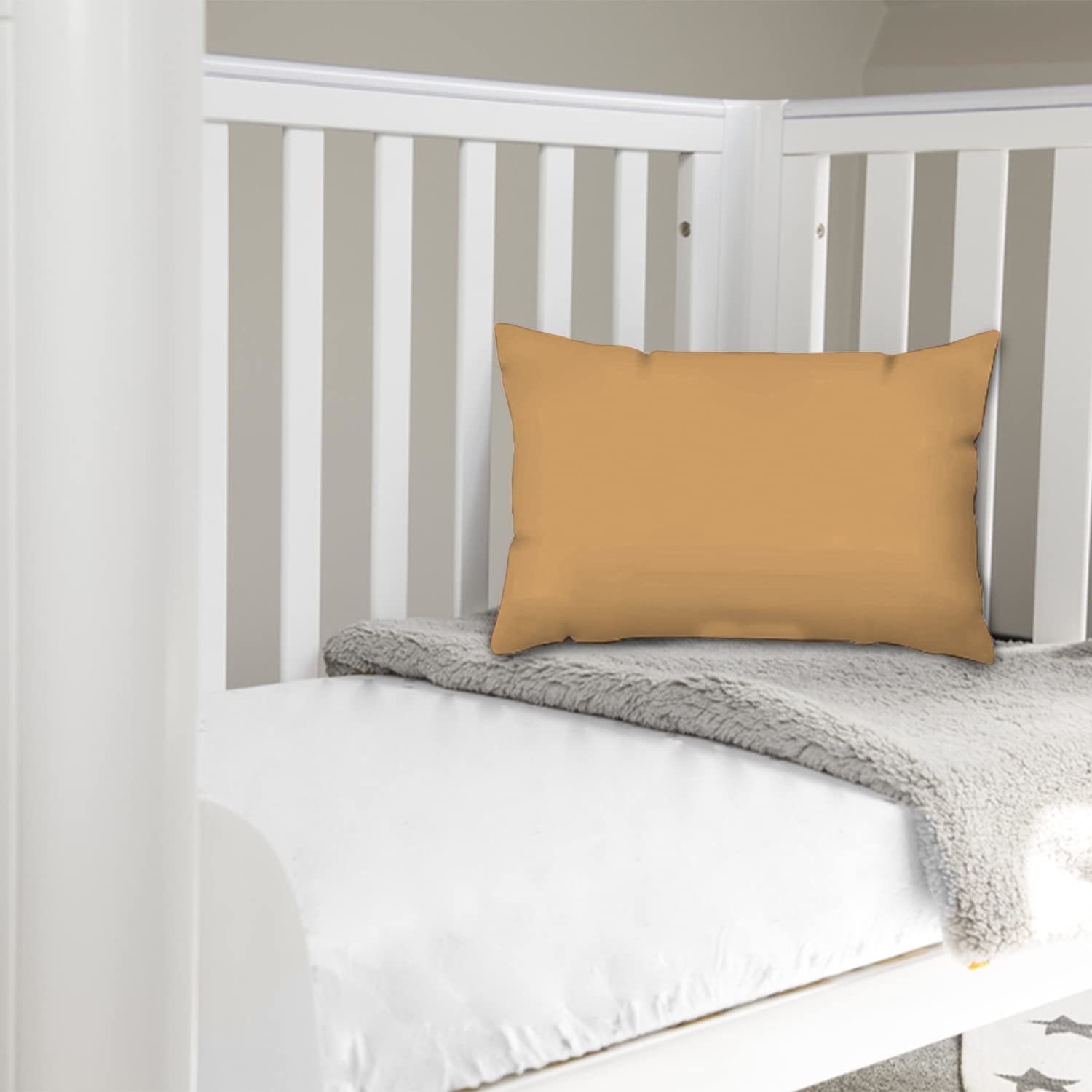 Pizuna Toddler Crib Pillow Cases 33x46cm Baby Blue, 2pc 400 Thread Count 100% Long Staple Cotton Luxurious Sateen Weave Baby Small Pillow Cases For Crib Bed By — view 46