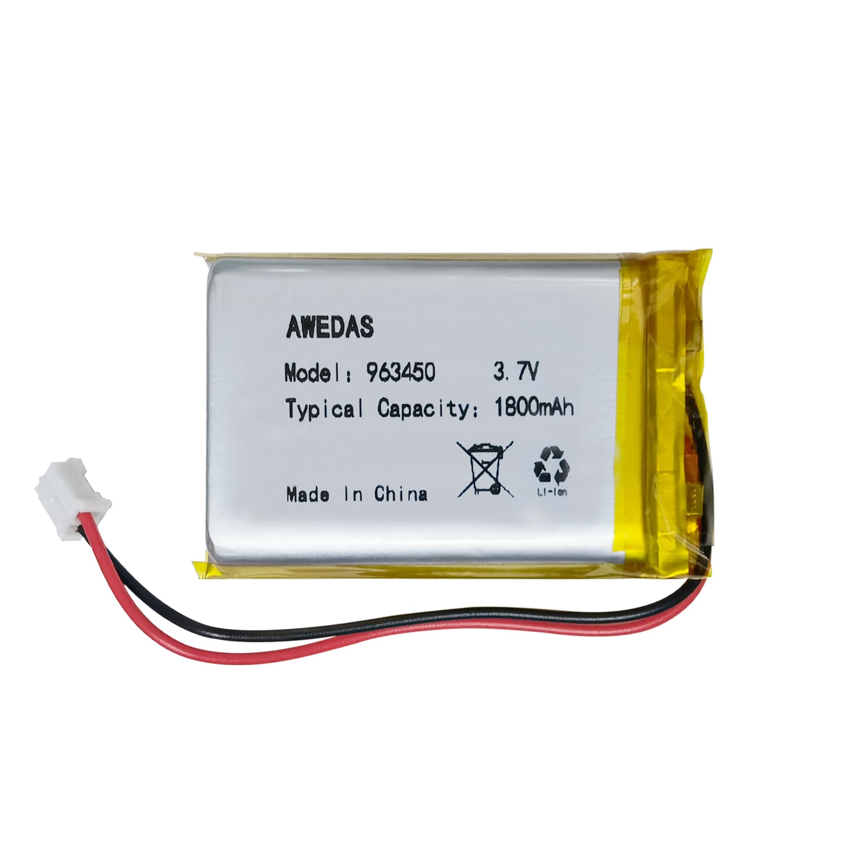 3 Pack 103450 Lipo Battery 3.7V 2000mAh With PH 2.54 & PH 2.0 Connectors | Replacement Battery For Multiple Devices