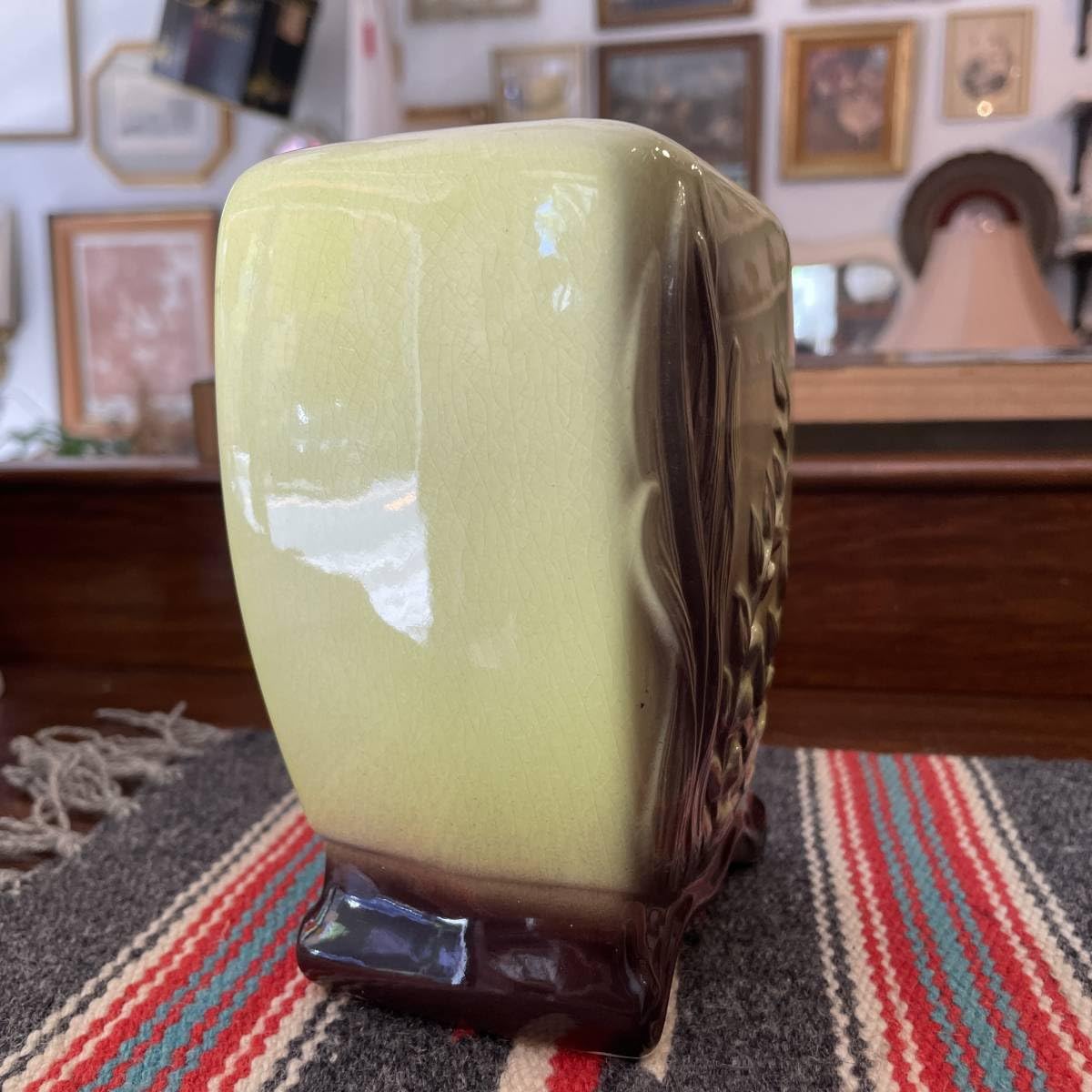 希少！50's アメリカアンティーク　陶器製の花瓶　USAヴィンテージ西海岸 希少！50's アメリカアンティーク陶器製の花瓶USAヴィンテージ西海岸