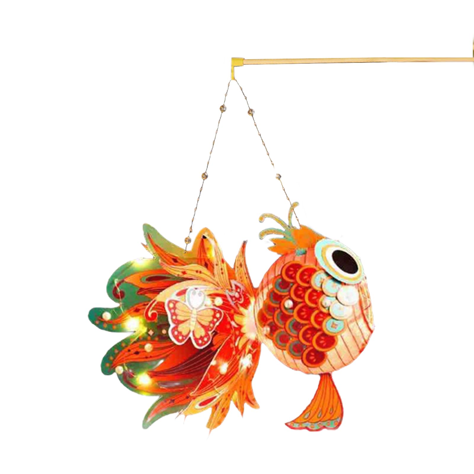 Buxuaaaa Of 4 Fish Lamps Easy Assembly Handheld Scaldfish Light Festives Themed Home Decoration for Festivities Cultural Party Supplies