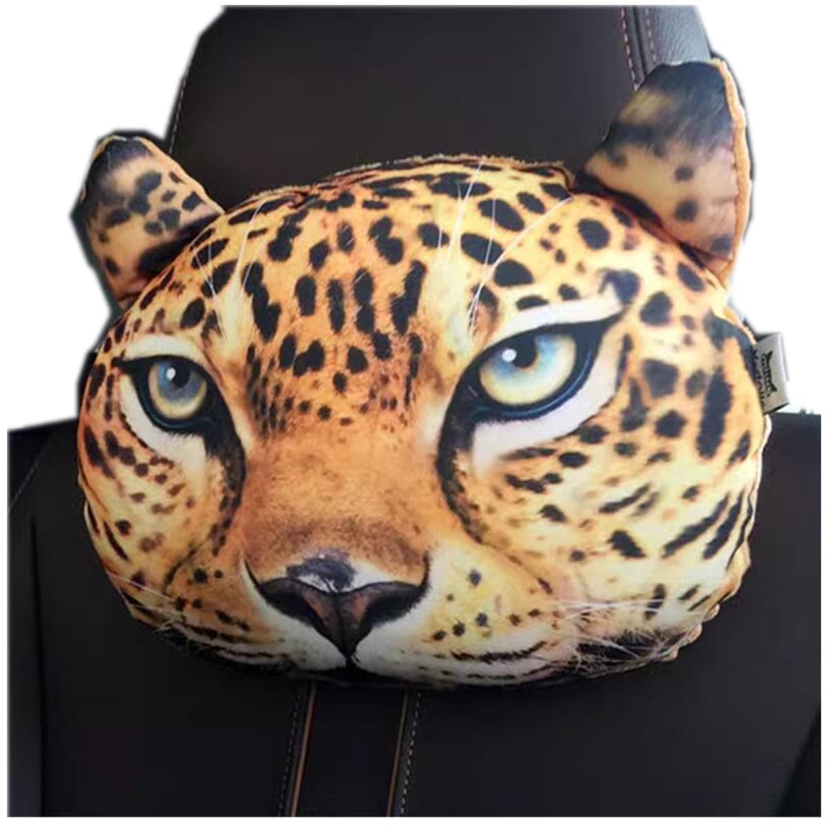 GH8 1pcs/Set Kawaii Cute Funny 3D Animal Car seat Neck Pillow/car seat headrest Pillows for Automotive Interior Accessories (Leopard)