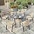 HERA'S HOUSE 7 Pieces Patio Table and Chairs Set, Outdoor Dining Set for 7, 6 x Cushioned Woven Rattan Patio Chairs and 1 x 54” Round Table with Umbrella Hole, Outdoor Rattan Dining Set for Lawn