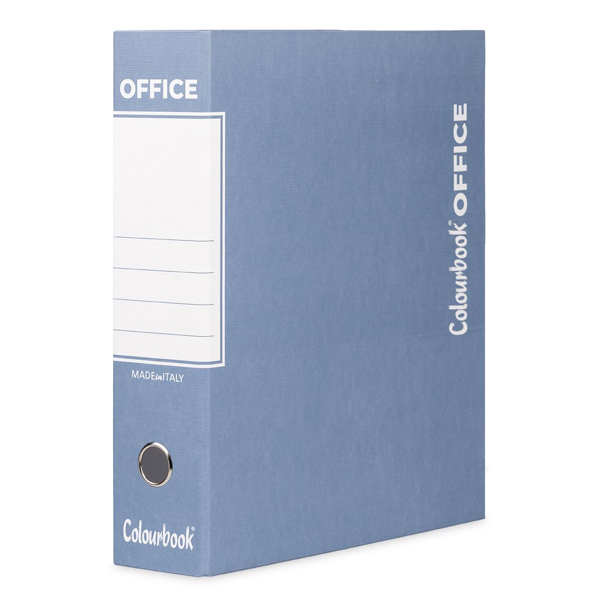 Colourbook Registratore Con Custodia, Set 6 Faldoni Raccoglitore Documenti A4, Dorso 8 Cm, Meccanismo A Leva 2 Anelli, Per Ufficio In Cartone Alta Qualità, Azzurro, Made In Italy