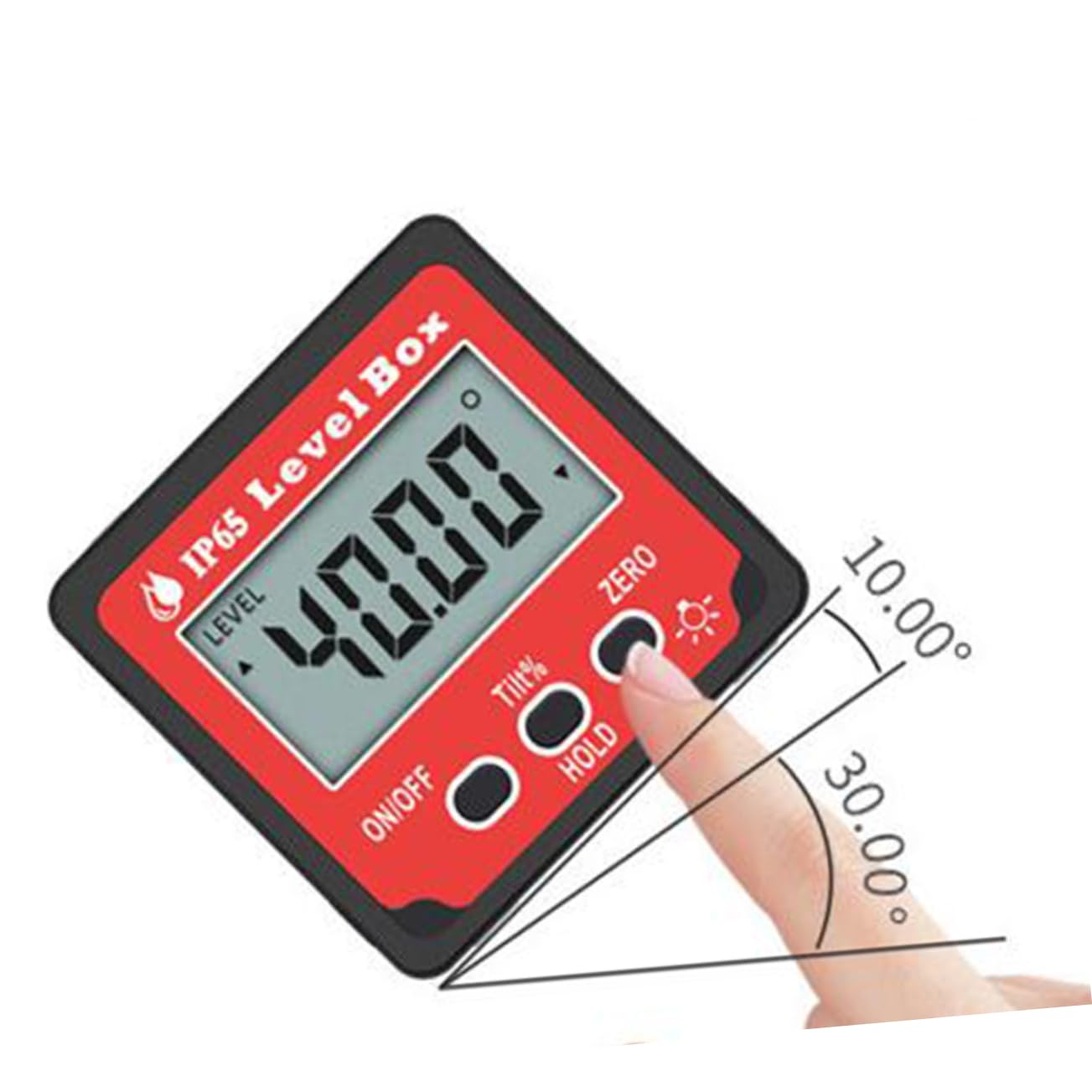 Goniometro Elettronico Digitale 4x90° con Display Retroilluminato | Grado di Precisione 0, 05°, Accuratezza ±0, 2°, Magnete Integrato e Lega di Alluminio