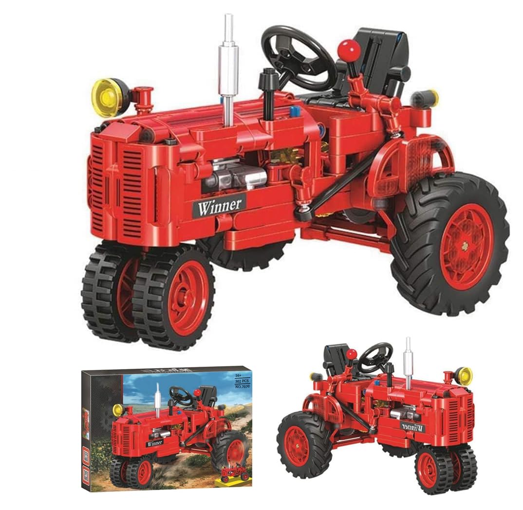Technik Jouet de Tracteur pour Enfants Blocs Ensemble, 302 Pièces Maquette d'Engin de Chantier, Modèle de Véhicule à Construire avec Fonctions Réalistes, Cadeau pour Garçons et Filles Dès 9 Ans