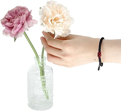 Miniatura 5 de LAMIBEE Pulsera de la suerte multicolor con amor infinito rojo y negro para hombres y mujeres, pulsera tibetana con nudo de amuleto de la suerte