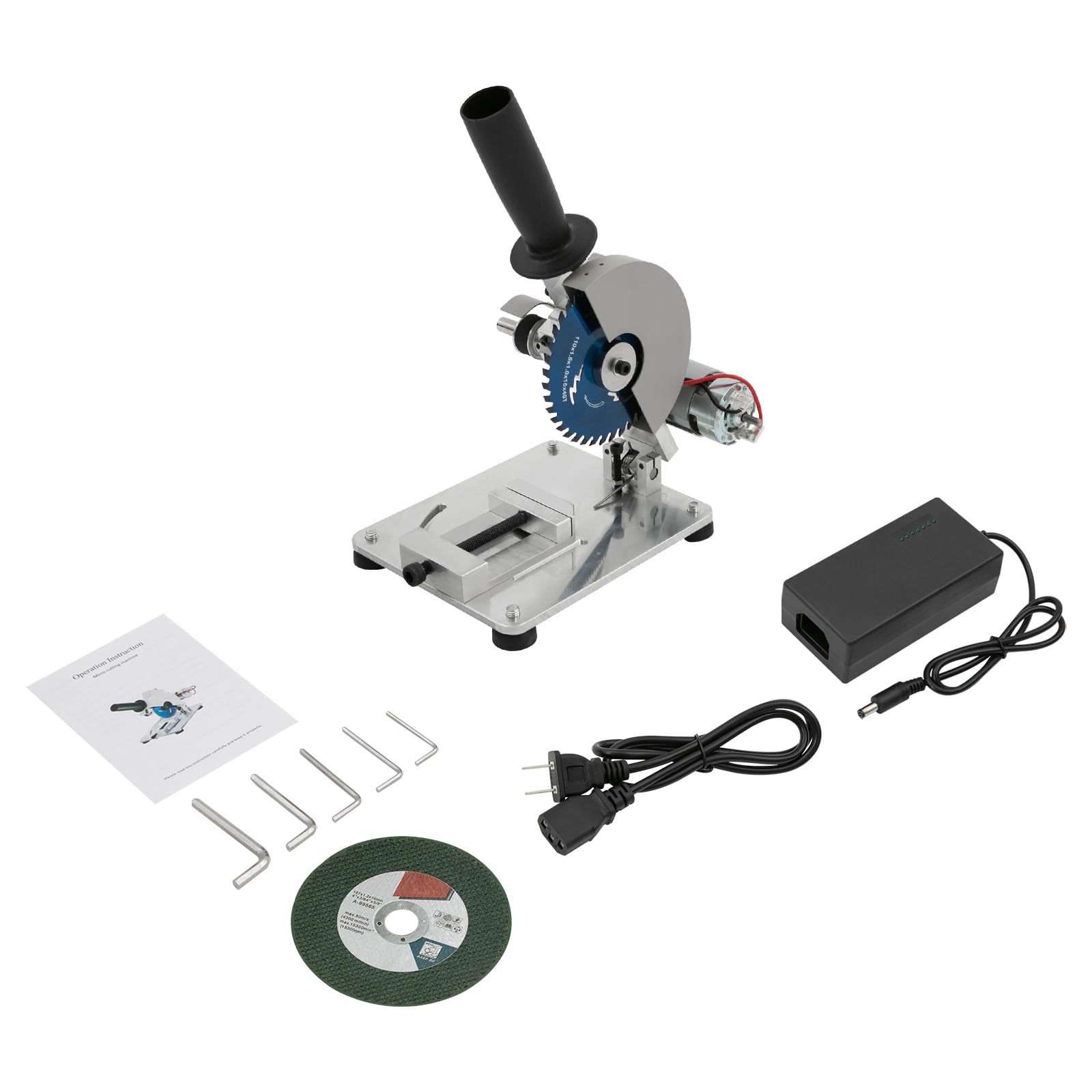 Portable 4 Inch Mini Chop Saw - 96W Electric Cut-Off Saw With 0-45° Adjustable Angle & Height, Hobby Tabletop Saw For Wood, Aluminum, Copper & More