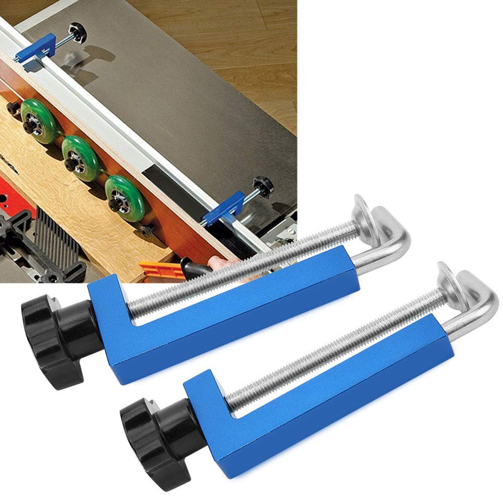 Leapiture 2pcs 120mm Aluminum Alloy Flexible Fence Clamp Adjustable Woodworking Cabinet Clamp for DIY Carpenter Woodworking