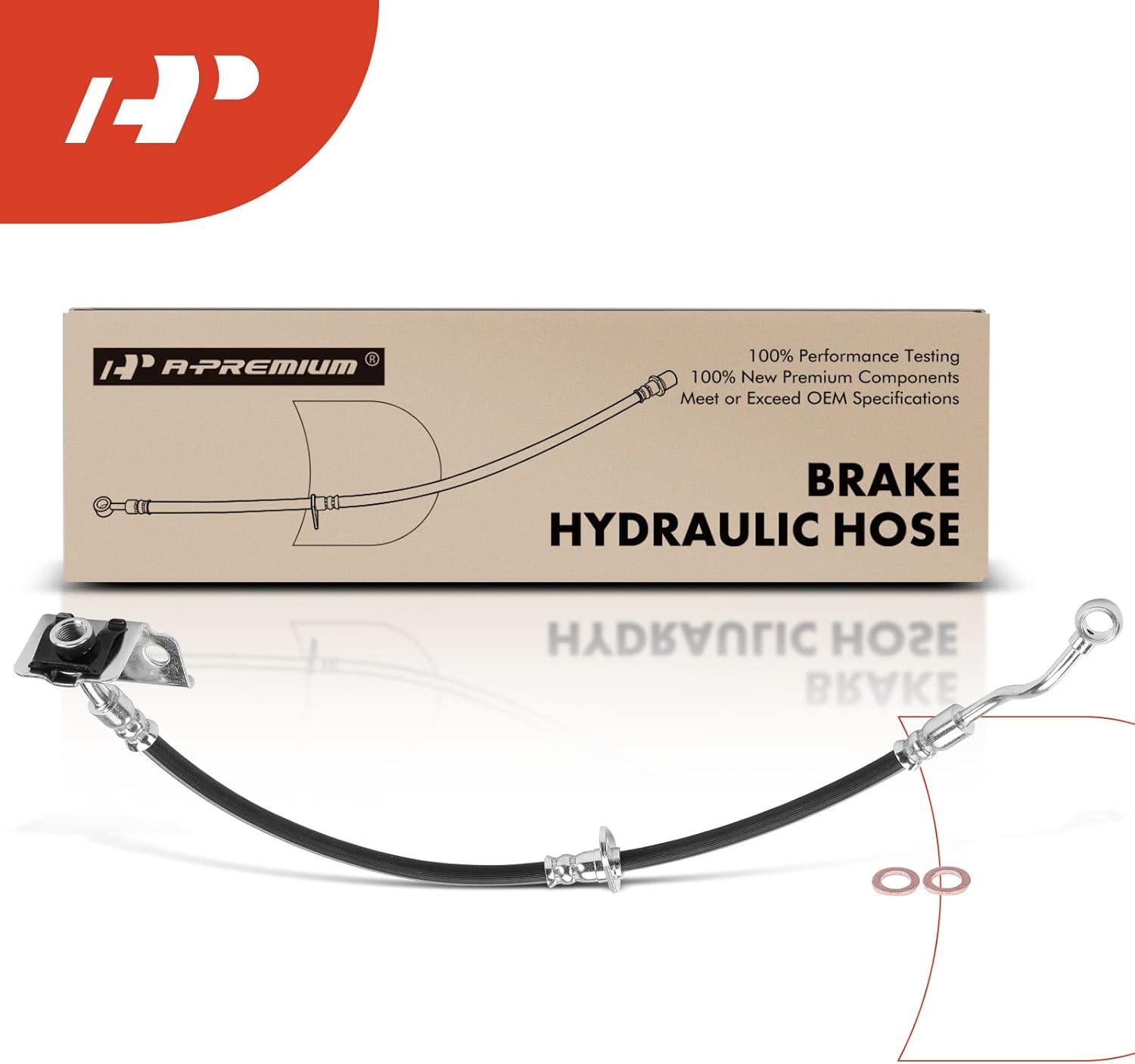 A-Premium Front Passenger Brake Hydraulic Hose Compatible with Select Hyundai and Dodge Models - Accent 2006-2011, Attitude 2006-2012 - Replace# 587321E000