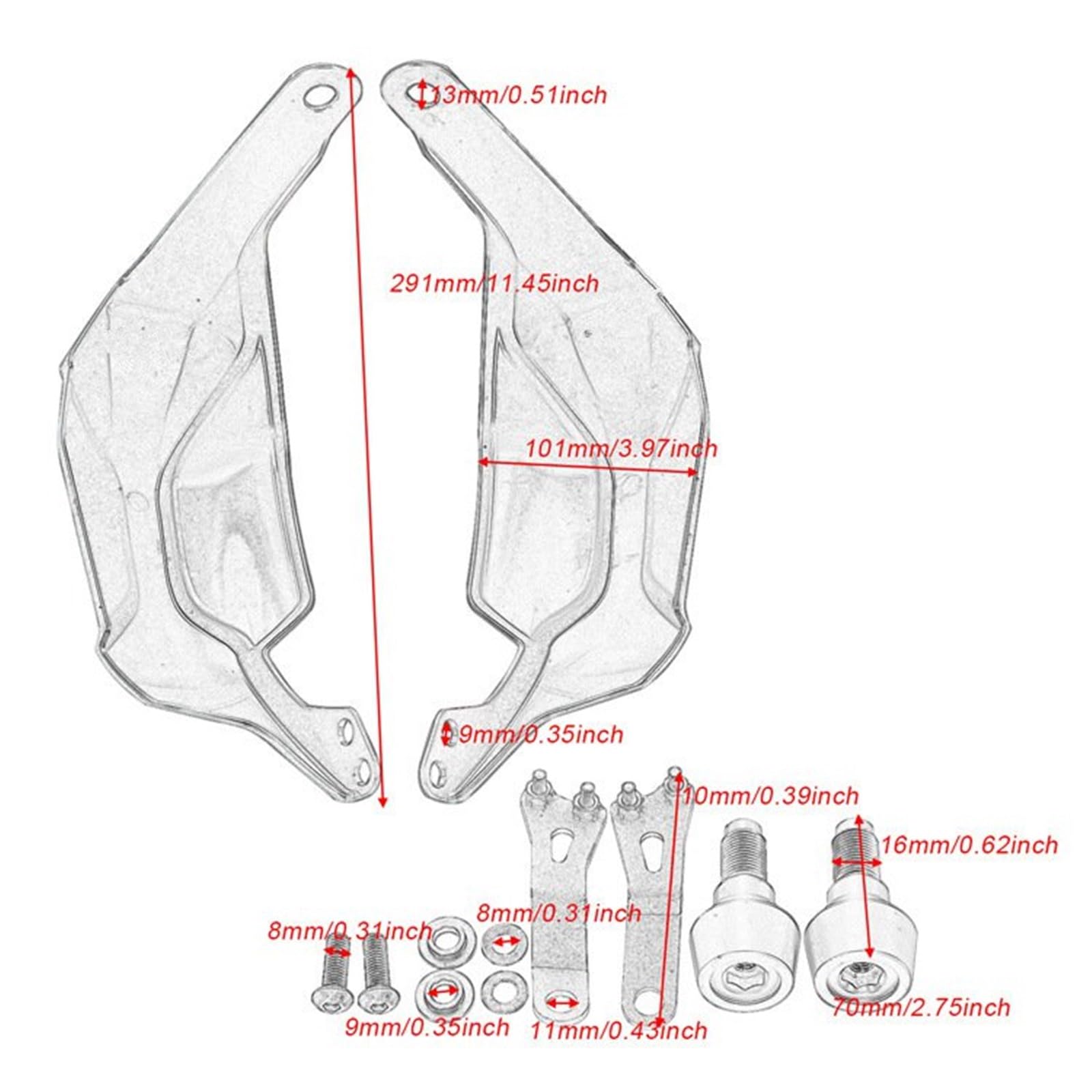 Protectores De Manos para Y&amaha Tenere 700 / XTZ 700 (2019-2024) | Los protectores de manos ofrecen protección impermeable y resistente a la abrasión, garantizando una conducción segura inclu