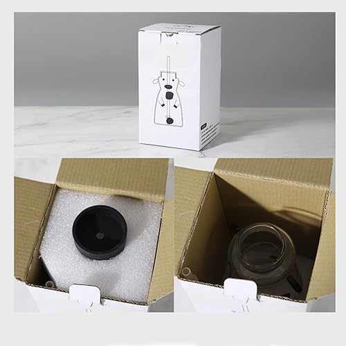 Miniatura 6 de Taza de vidrio de vaca de 22 onzas con popote y tapa, bonita jarra de vidrio de vaca, taza de café helado, taza de vidrio reutilizable, botella de