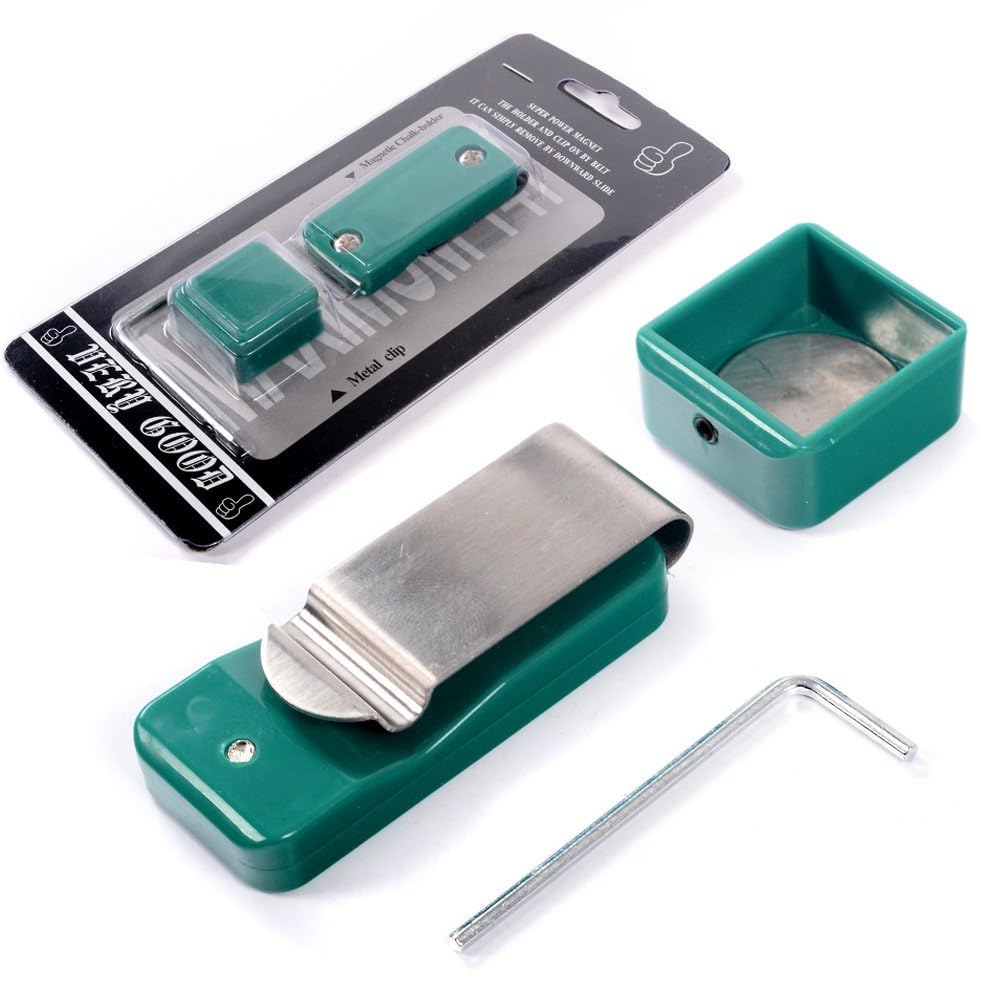 CUESOUL Biliardo Snooker Pool Cue Magnetico Chalk Holder con Clip da Cintura