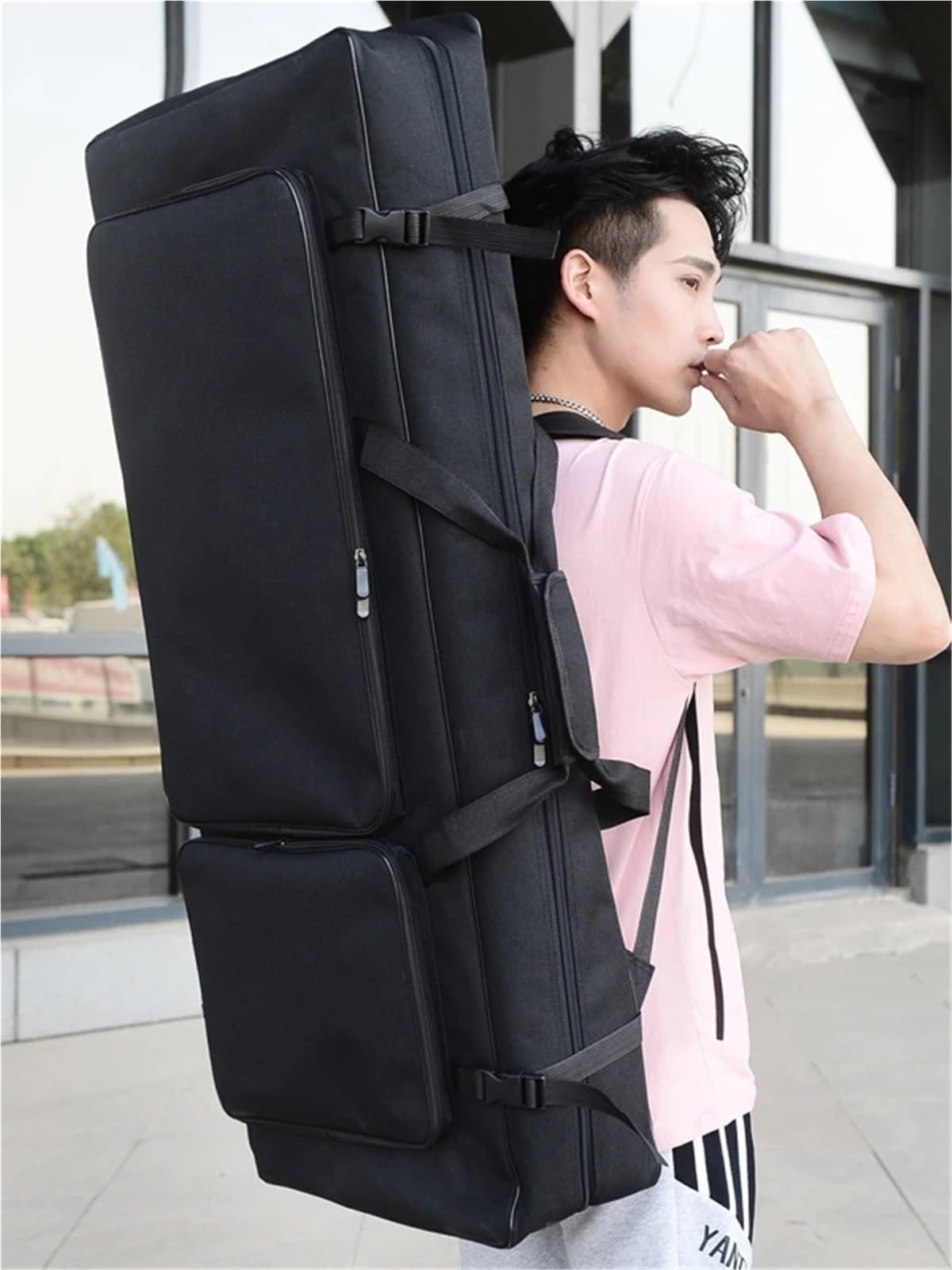Funda Para Teclado Bolsa doble impermeable for piano electrónico portátil de 61 teclas, digital inteligente, estuche for instrumentos NP12 y NP15(Np12 is suitable for black)