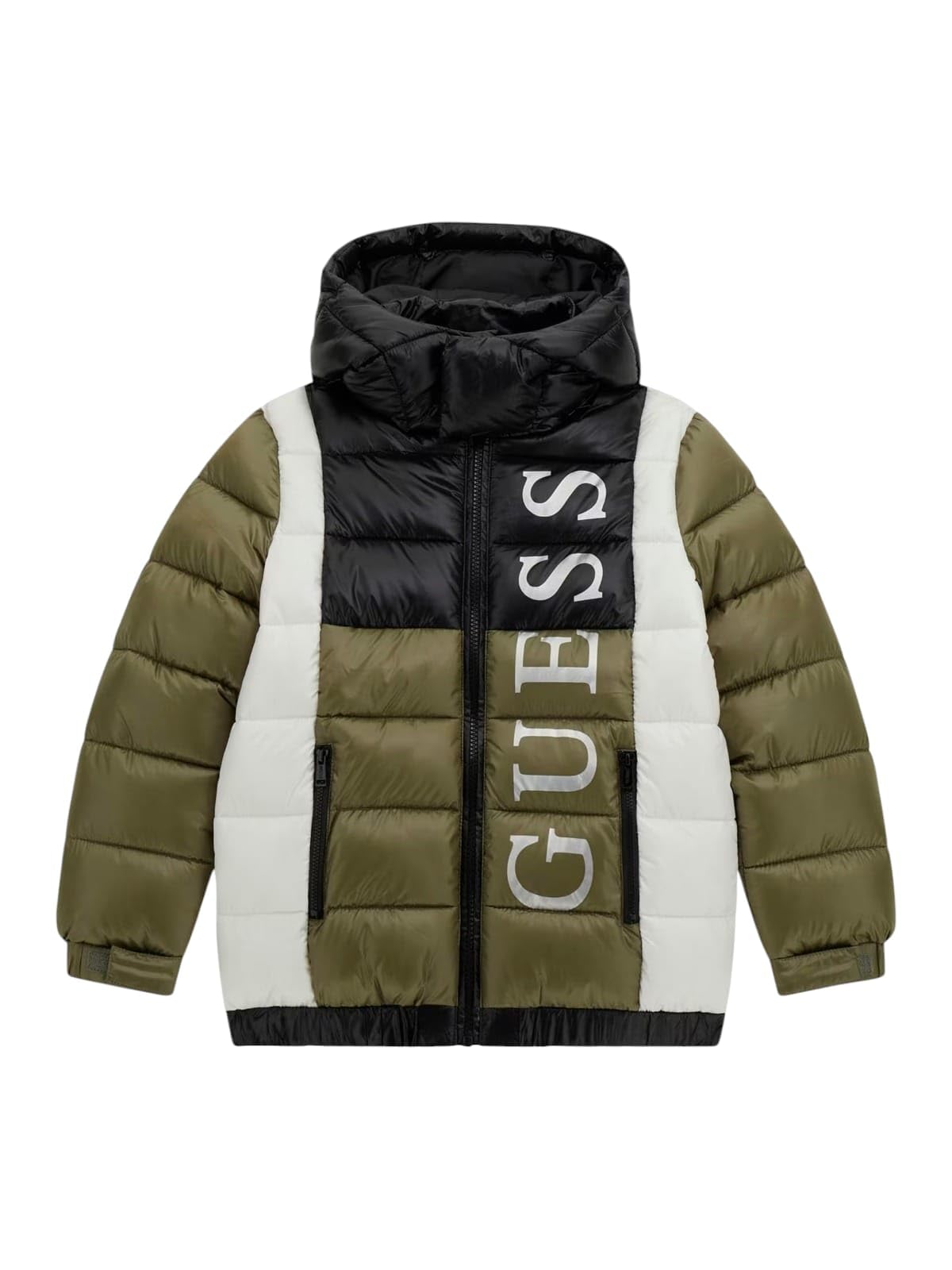 GUESS Chaqueta de plumón de invierno para niño, 18 años, 180 cm, color verde