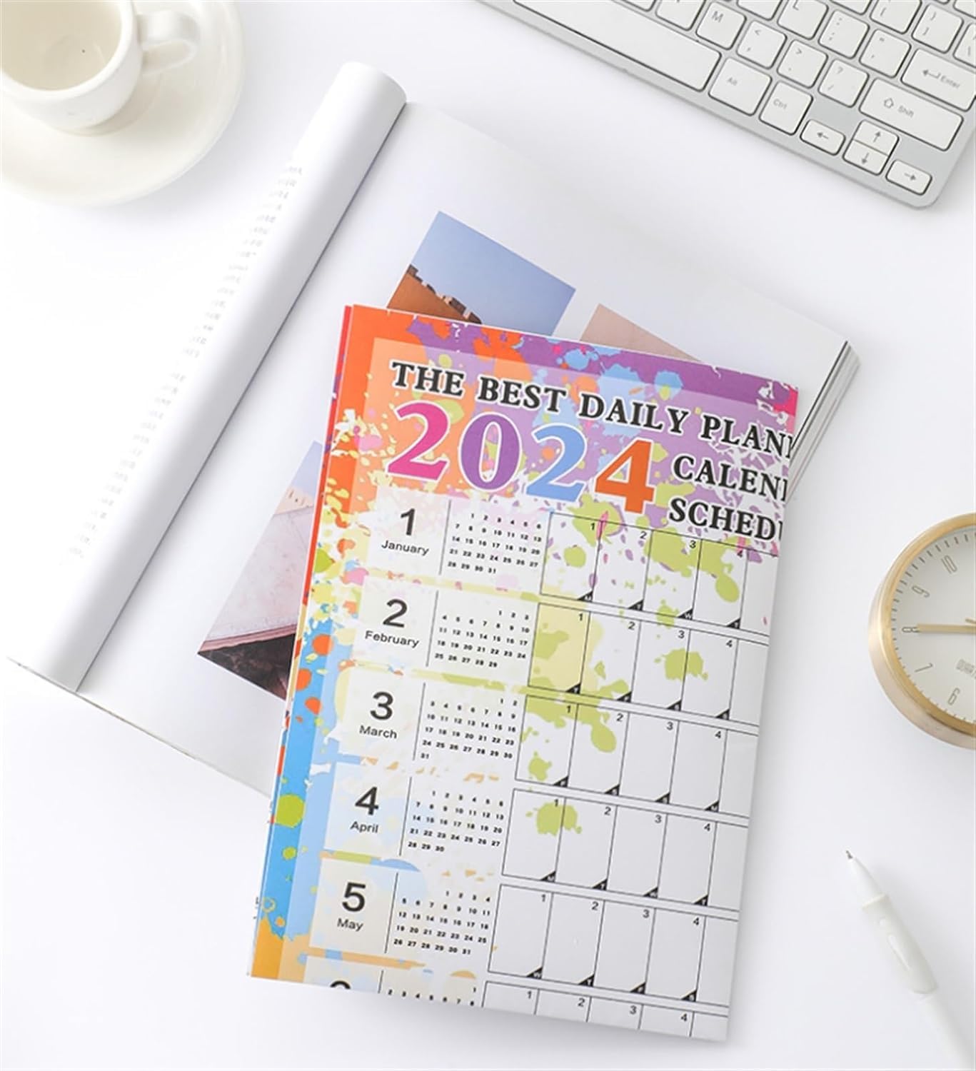Calendario, calendario da parete, calendario 2024 calendario da parete 2024 calendario mensile 12 mesi annuale planner annuale 2024 calendario da parete calendario da ufficio (dimensioni: 2 pezzi)
