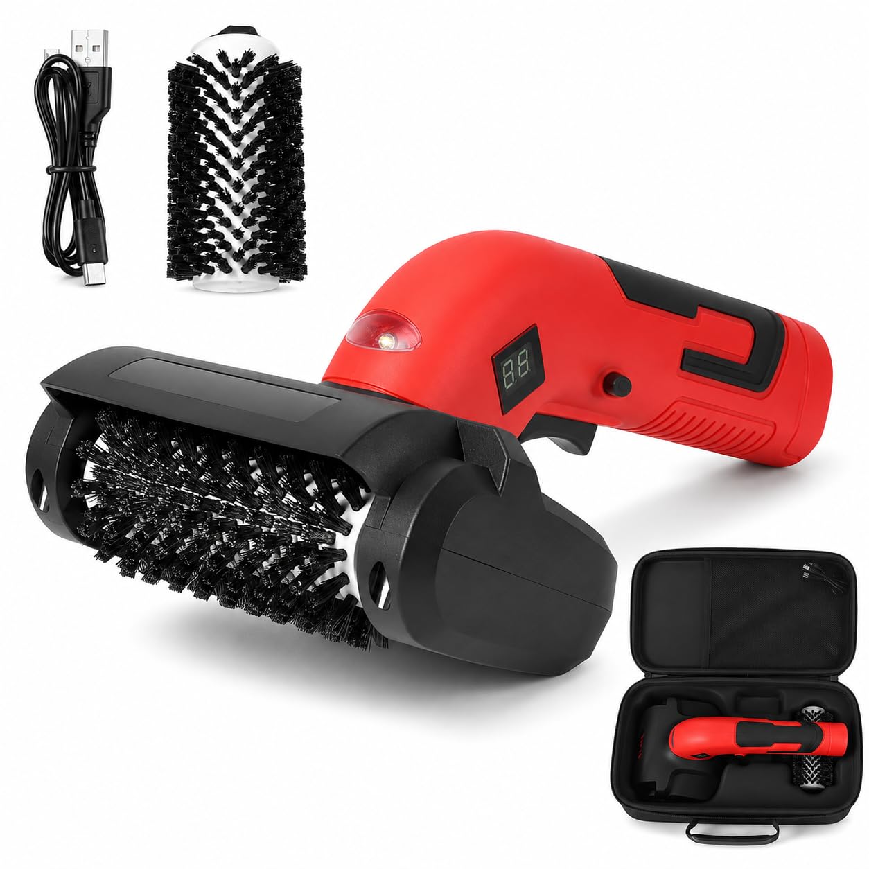 Cepillo eléctrico inalámbrico para Barbacoa, Limpiador rotatorio de 1400 RPM, 4000 mAh