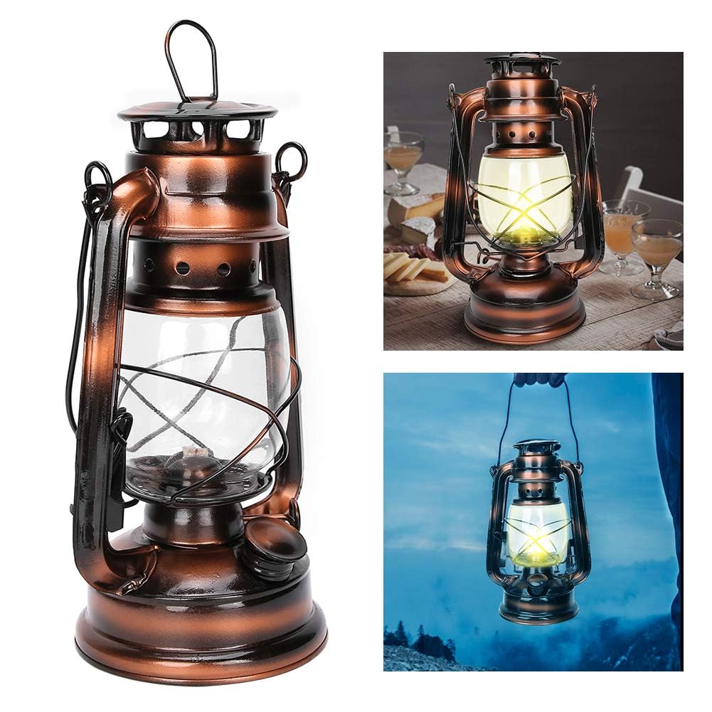 Dpofirs Petroleumlampe Notfall Große Kapazität Lange Beleuchtungszeit Bronze Ornament Geeignet für Notfälle wie Stromausfälle
