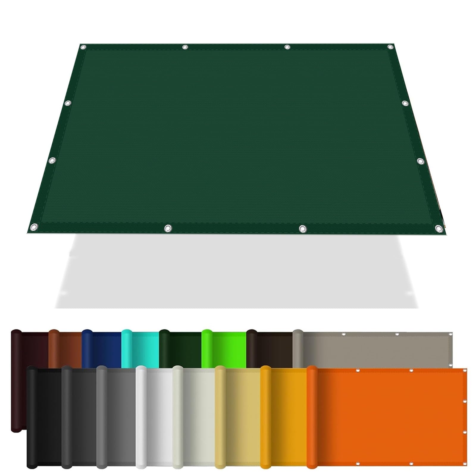 Voile d'ombrage imperméable 3x4,5m anti-UV vert foncé avec corde