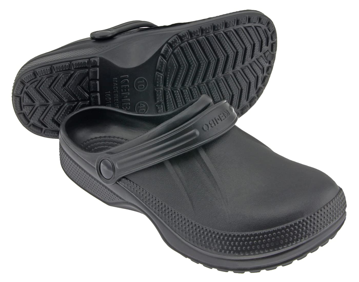 Clogs Gartenschuhe Badeschuhe Pantoletten - geschlossen - (Black, EU Schuhgrößensystem, Erwachsene, Numerisch, Breit, 44)