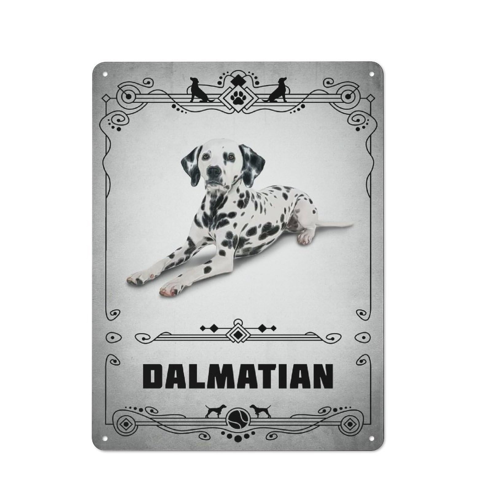 Junmoney Style-11 Decorative Metal Sign With Dalmatian Design 40X30cm, Cosy Cafe Wall Decor For Kitchen, Cafe, Pantry Or Dining Room