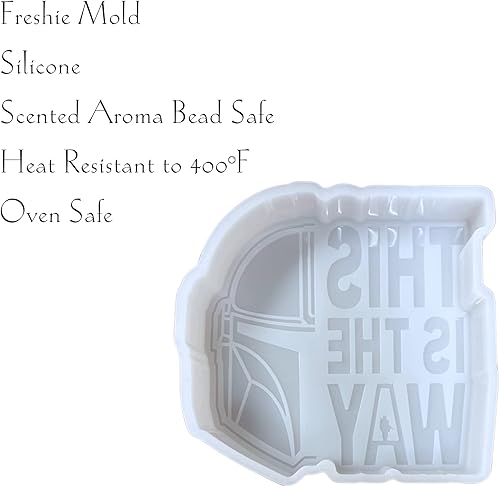 Miniatura 5 de Wars This is The Way Quote - Molde de silicona Freshie para automóvil  4 x 3.75 x 0.08 pulgadas para velas aromáticas perfumadas de automóvil, jabón