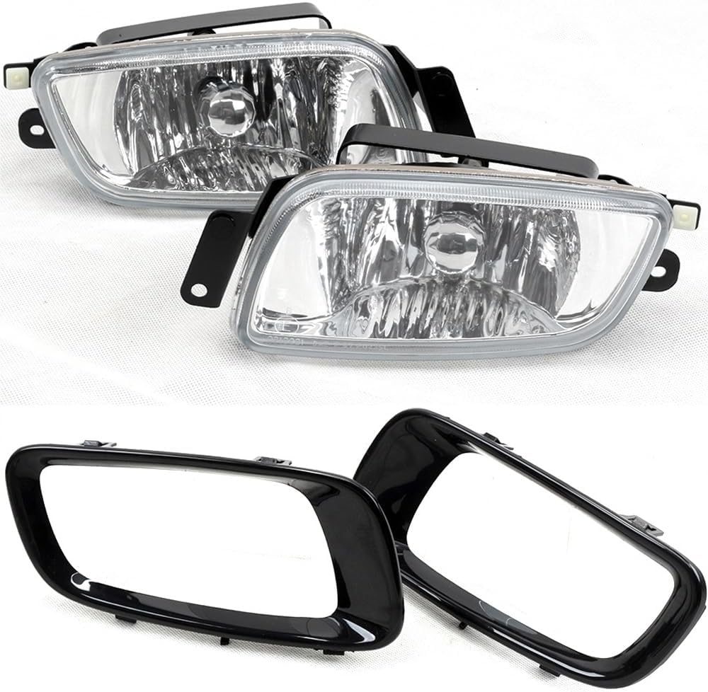 ZONTO Front Fog Light Assembly Daytime Running Light Fog Light Grille Cover Front Bumper Set for Mitsubishi Pajero 2000 2001 2002 2003