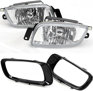 ZONTO Front Fog Light Assembly Daytime Running Light Fog Light Grille Cover Front Bumper Set for Mitsubishi Pajero 2000 2001 2002 2003