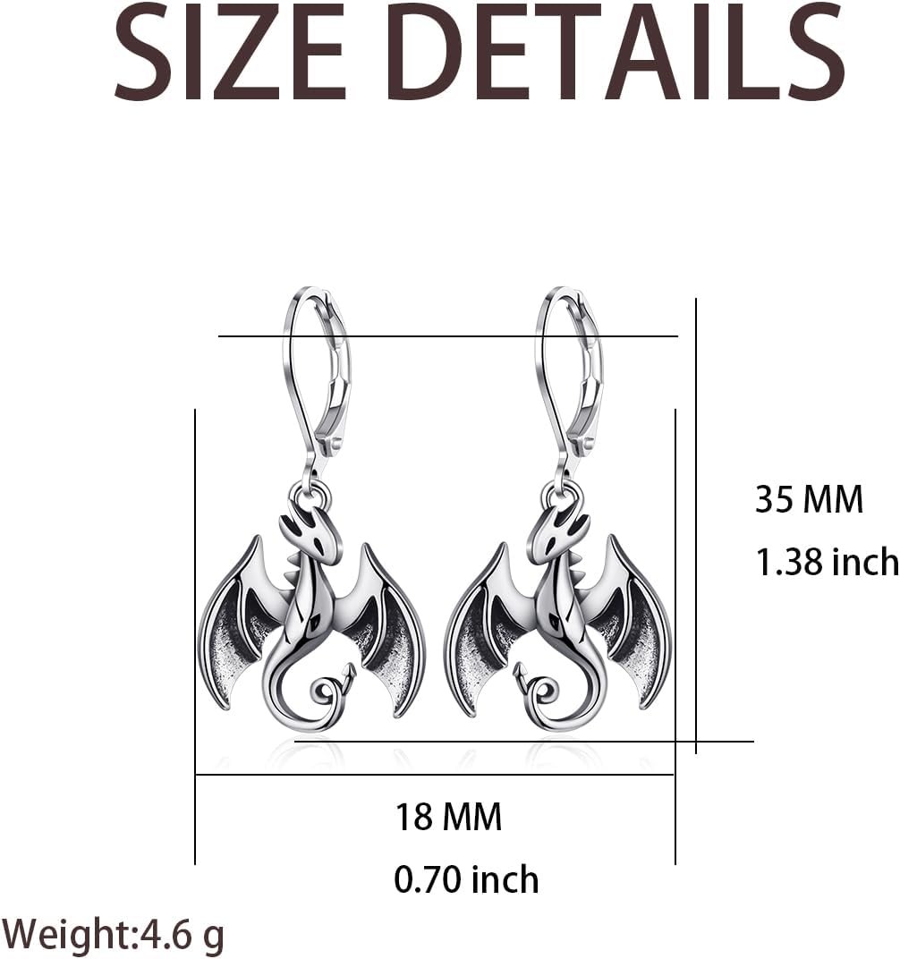 Dragon Earrings for Women Dragon Goth Jewelry Halloween Gifts for Women Hypoallergenic - Image 2