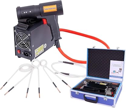 Flameless Heat Induction Tool, 1500W 110V/220V Magnetic Induction Heater Kit with 4 Coils and Tool Box, Handheld Rusty Screw Removing Tool, to Safely Remove Nuts, Bolts, BearingsBlack