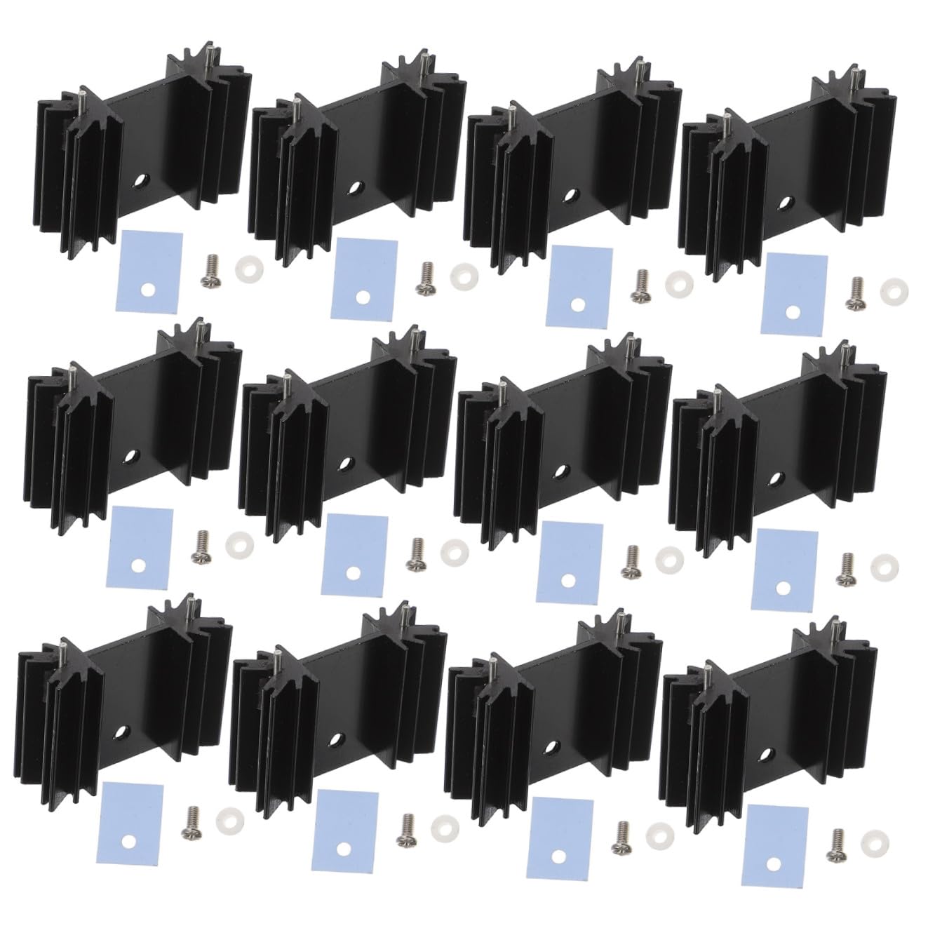VANZACK Colore per Alluminio Transistor Dissipatore Calore TO-220 in 40 Conducibilità Termica Argento Pezzi Casuale per Componenti Elettronici