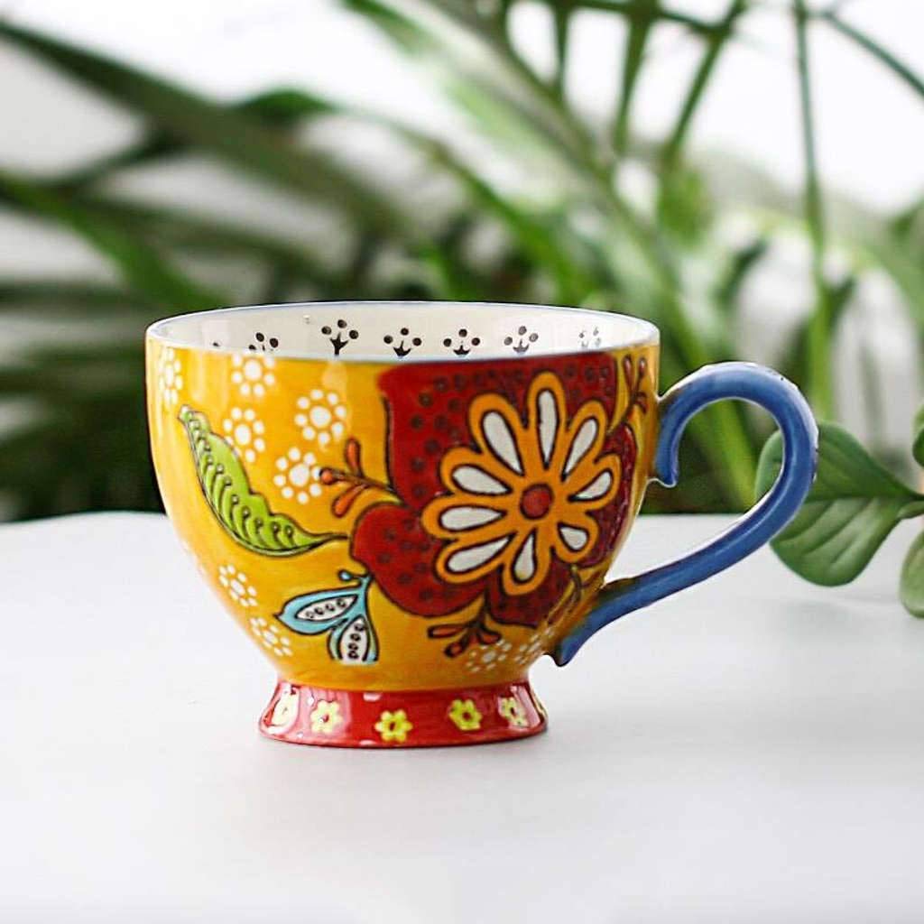 Miska do zupy z uchwytem, 490 ml, miski do zupy, kubek na śniadanie, płatki śniadaniowe, lody w Chinach, porcelana, ceramika, kuchnia, Maroko, duże kolory, prezent, K