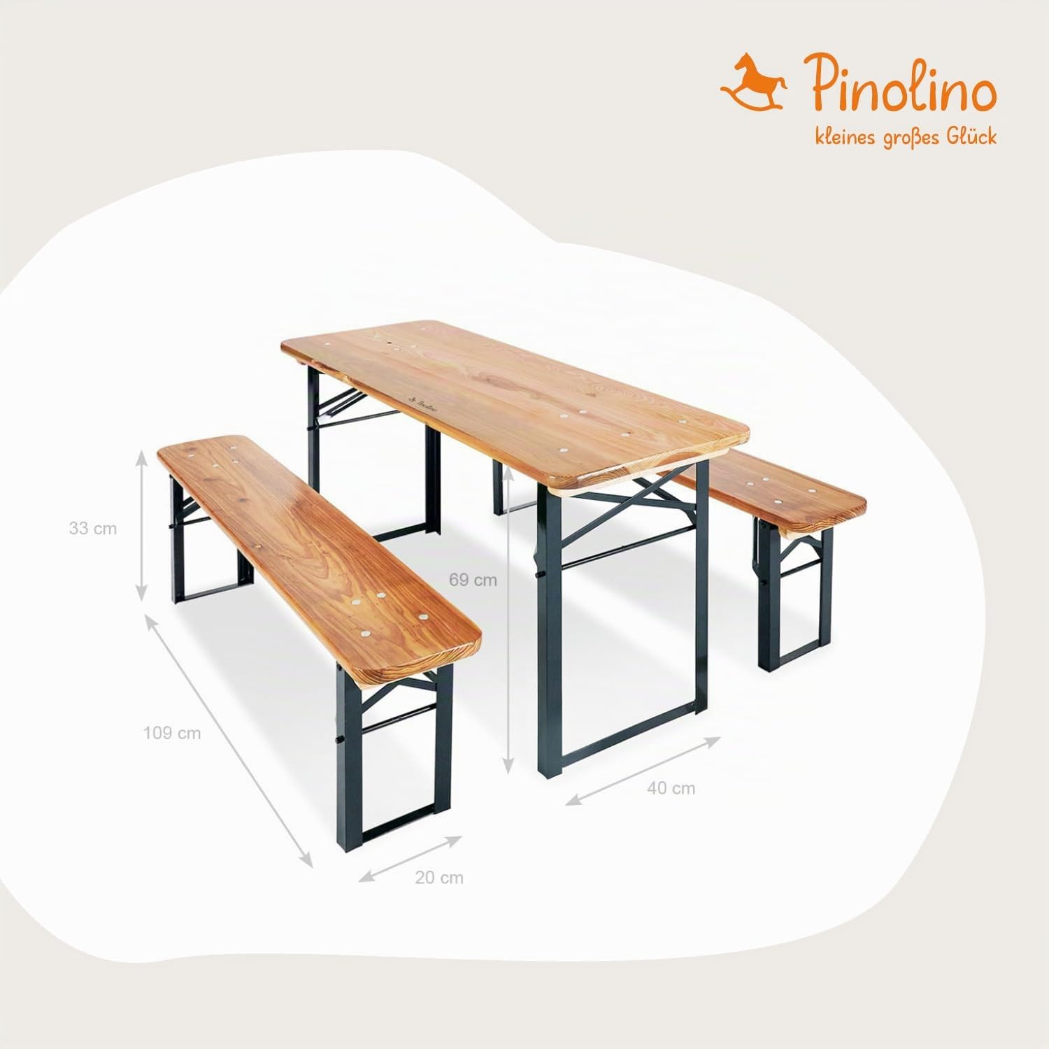 Pinolino - 201337 - Ameublement et Décoration - Set de Table et de Chaises pour les Fêtes - Sepp