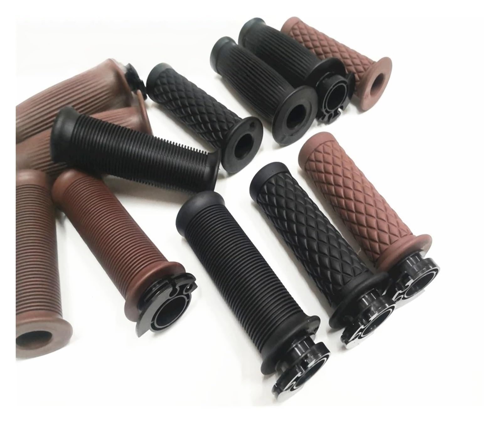 Empuñaduras Manillar Empuñaduras De Goma para Manillar De Motocicleta, Empuñaduras Antideslizantes para Motocicleta, Compatibles con Cubierta para Manillar De Motocicleta ATV Pit(Style1-black)