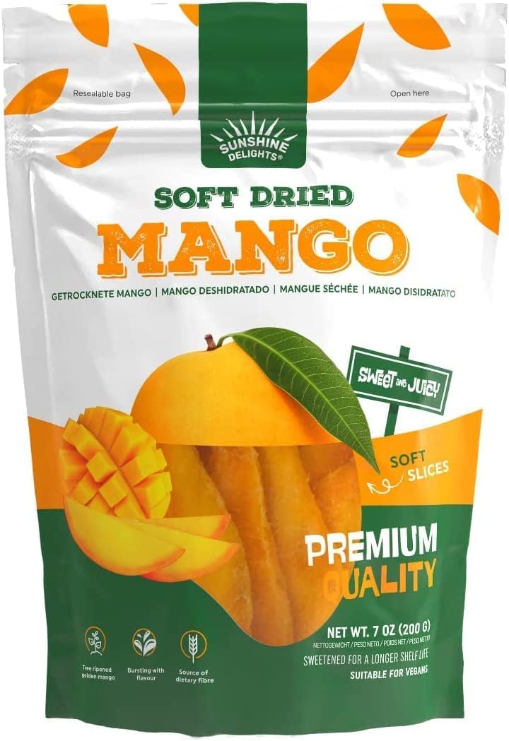 Sunshine Delights Premium Soft Dried Fruits (Mango - Pack of 1, 200g)