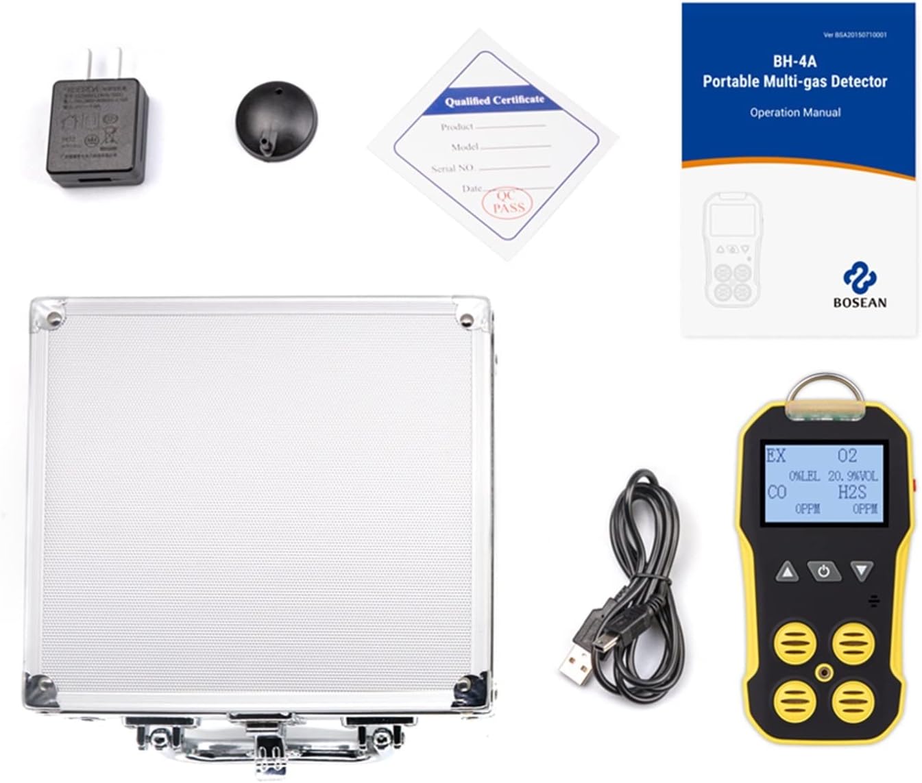 空気質テスター 検出器 マルチガス検知器 O2 H2S CO LEL 4 in 1