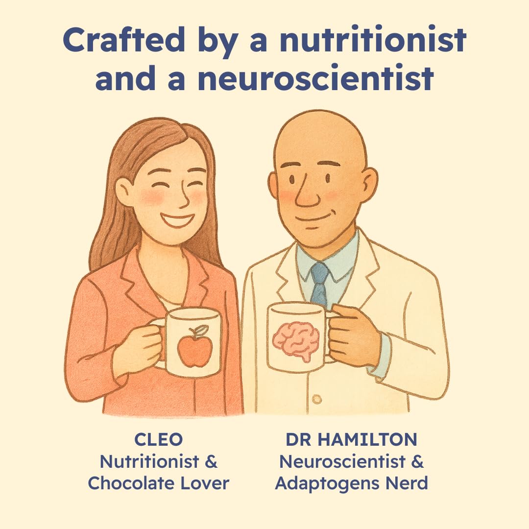 Brainoa Sleep Cocoa for Chocolate Lovers – With Magnesium Glycinate, Ashwagandha, Reishi Mushroom & L-Theanine – Bedtime Sleep Aid Drink for Adults – No Melatonin, Added Sugar, or Artificial Flavors - Image 4