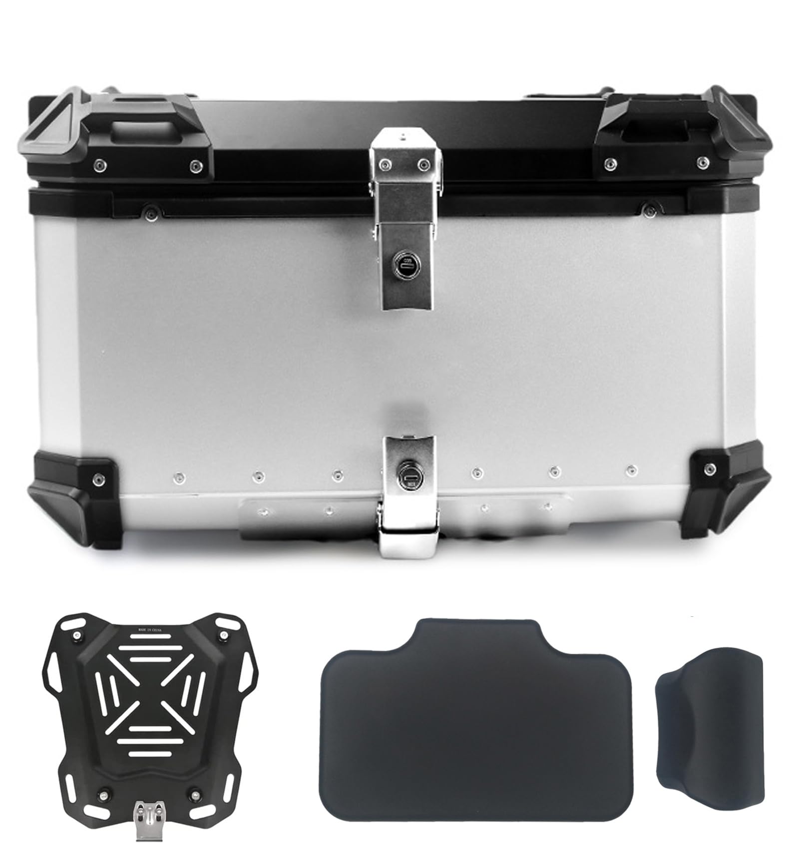iproods 80L Motorcycle Top Case, Aluminum Alloy Universal