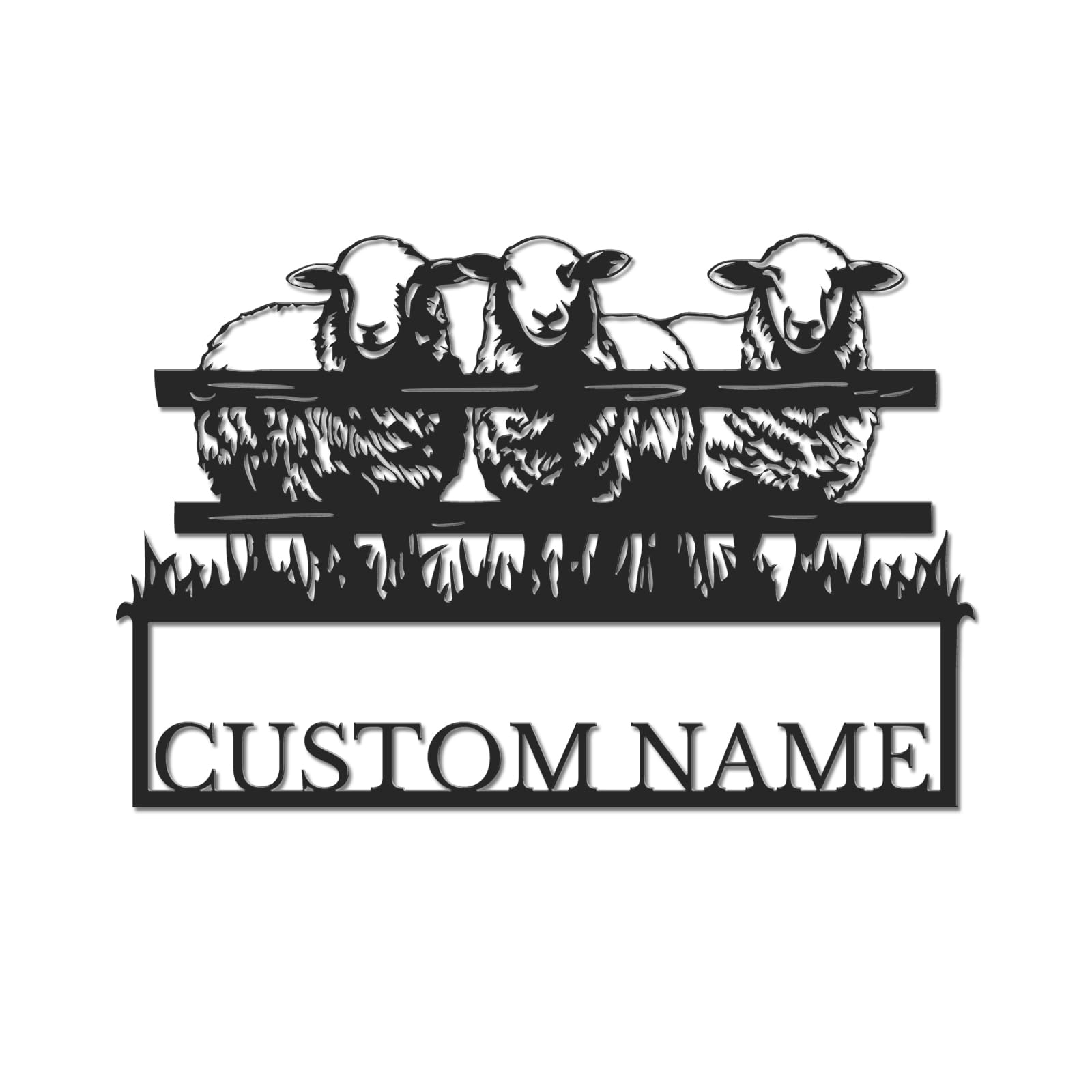 Ecentricart Style-5 Personalized Sheep Metal Sign, Custom Farm Name Wall Art, Rustic Ranch Decor, Outdoor Animal Plaque, Farmhouse Entryway Sign, Pastoral Welcome Art (Style-5)