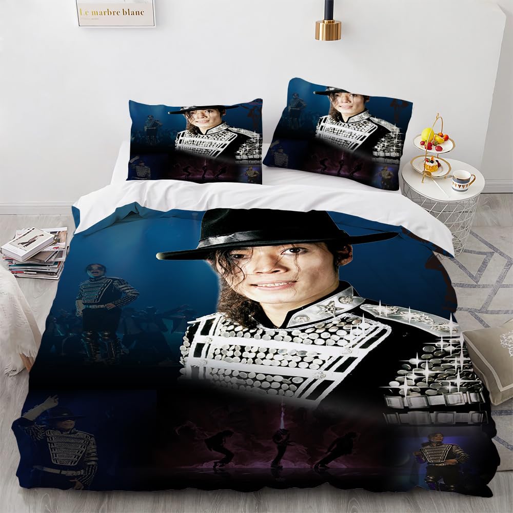 Shaari Duvet Cover Set Single 135 x 200 cm Polyester Bedding Set with 2 Pillowcase Kids Quilt Cover Closure