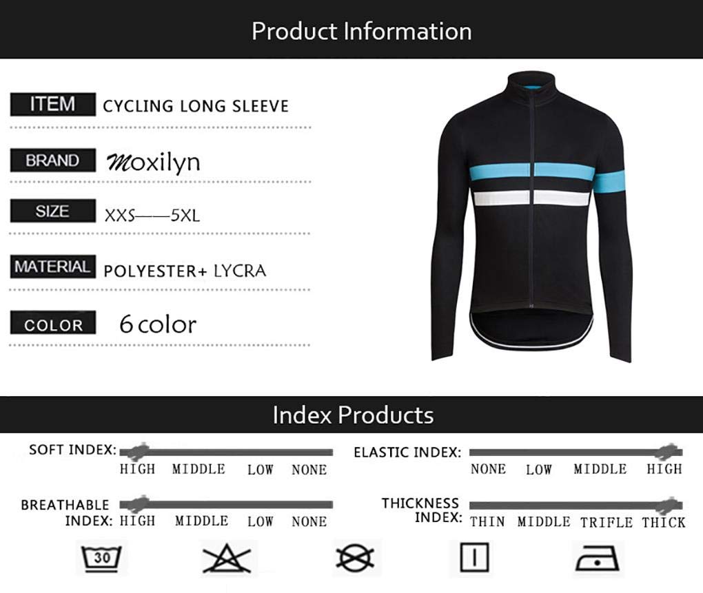 Moxilyn Abbigliamento Ciclismo Set,Autunno/Inverno Vello Maglia Con Lunghe Maniche Tuta+Pantaloni Lunghi di,Cuscino Gel 9D,MTB Anteriore Manica Lunga Bicicletta, Abbigliamento Sportivo per Bicicletta