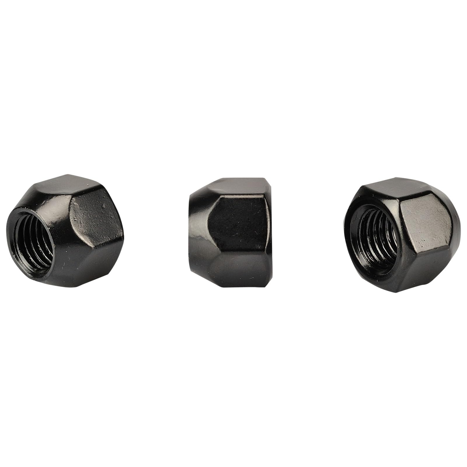 HASKYY 16 dadi ruota NERO I M12 x 1,5 aperto I collare conico SW19 per cerchioni in acciaio FO
