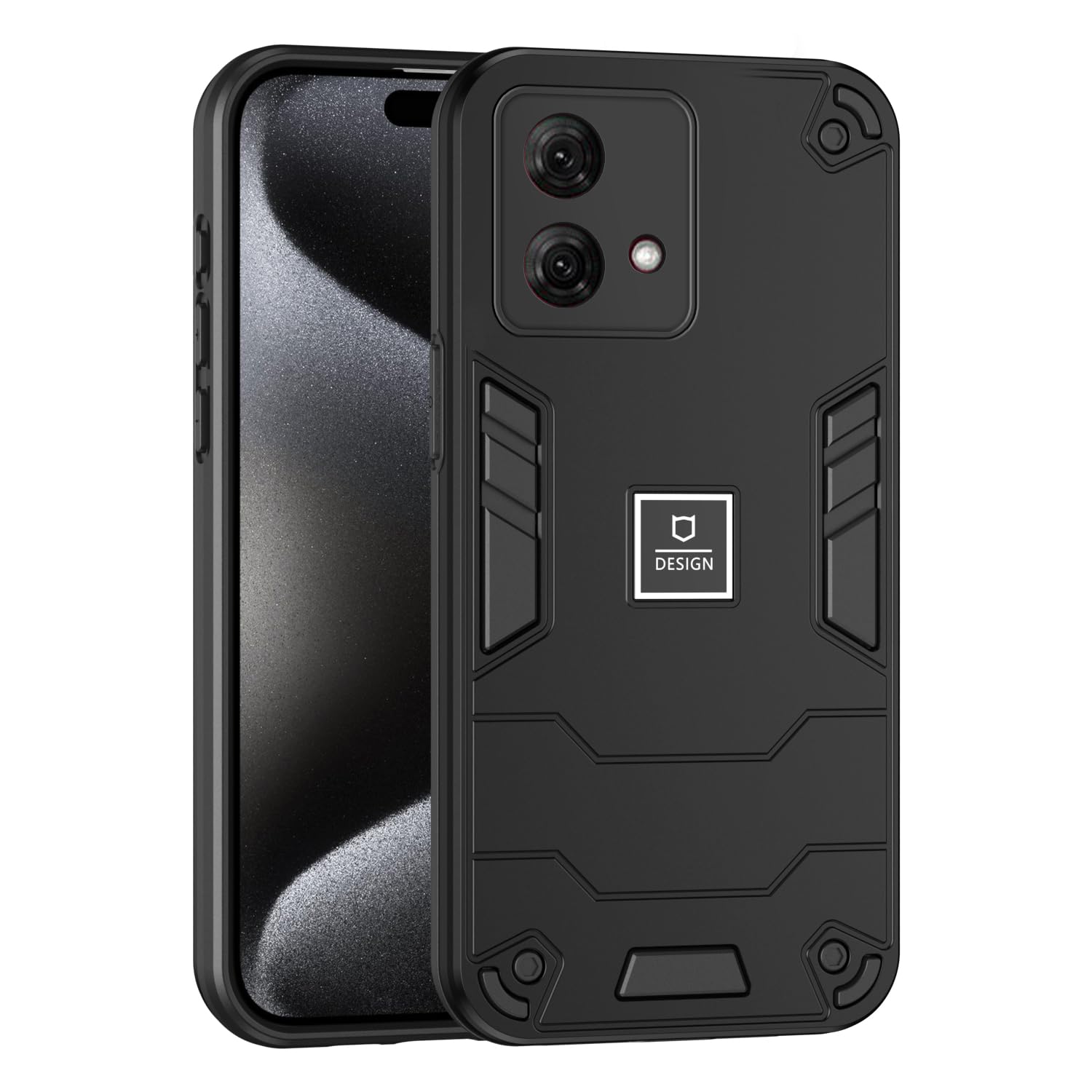 Phone Case Compatible with Motorola Moto G84 5G,Compatible with Motorola Moto G84 5G XT2347 Case Dual-Layer Drop-Proof TPU+PC 2-in-1 Protective Case Black