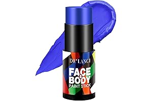 DE'LANCI Blue Face Paint Stick, Full-coverage Sports Face Body Paint Professional Halloween Costume