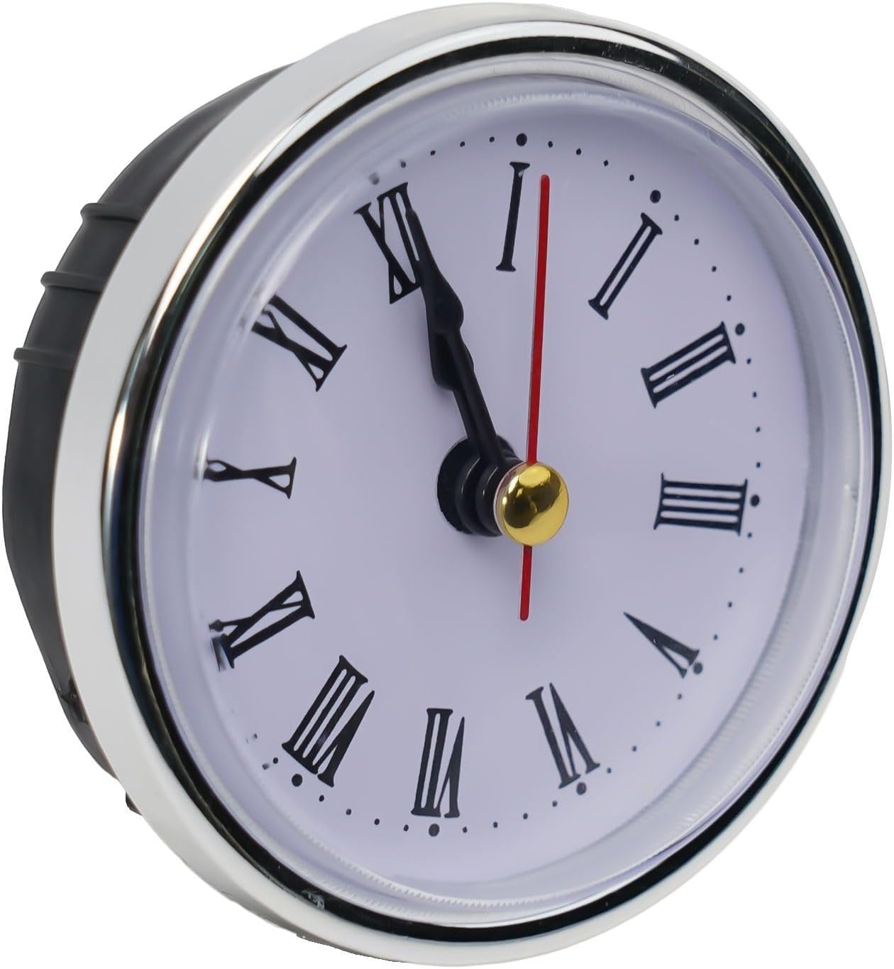 Mini Clock Insert 65Mm Quartz Clock Inserts Round Quartz Clock Fit-up Movement With Roman Numeral(Silver)
