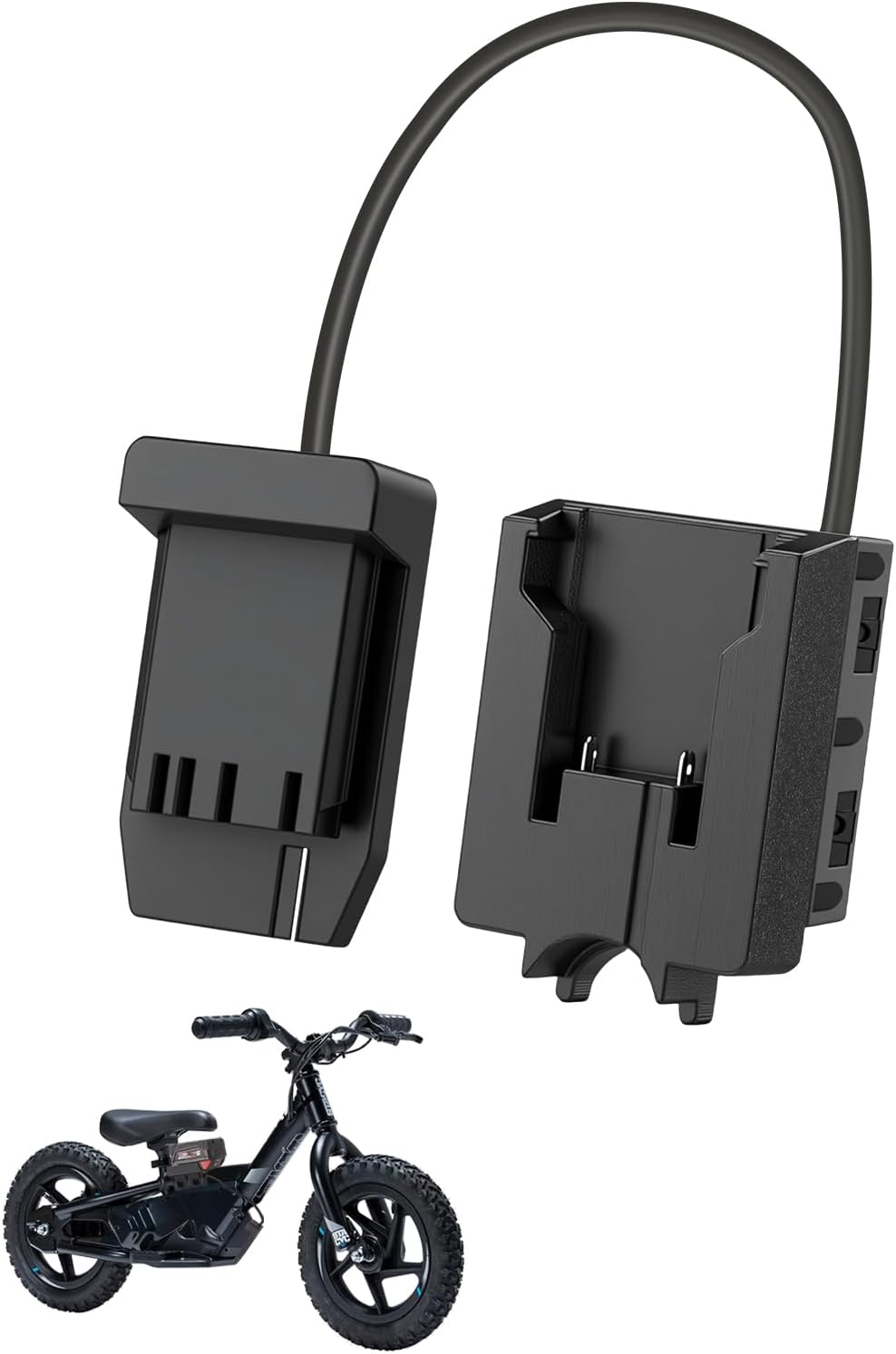 Battery Adapter for Stacyc 12" & 16" Electric Balance Bikes - Compatible with Milwaukee M18 Lithium Batteries - Easy Install Power Tool Battery Pack Converter for Extended Ride Time