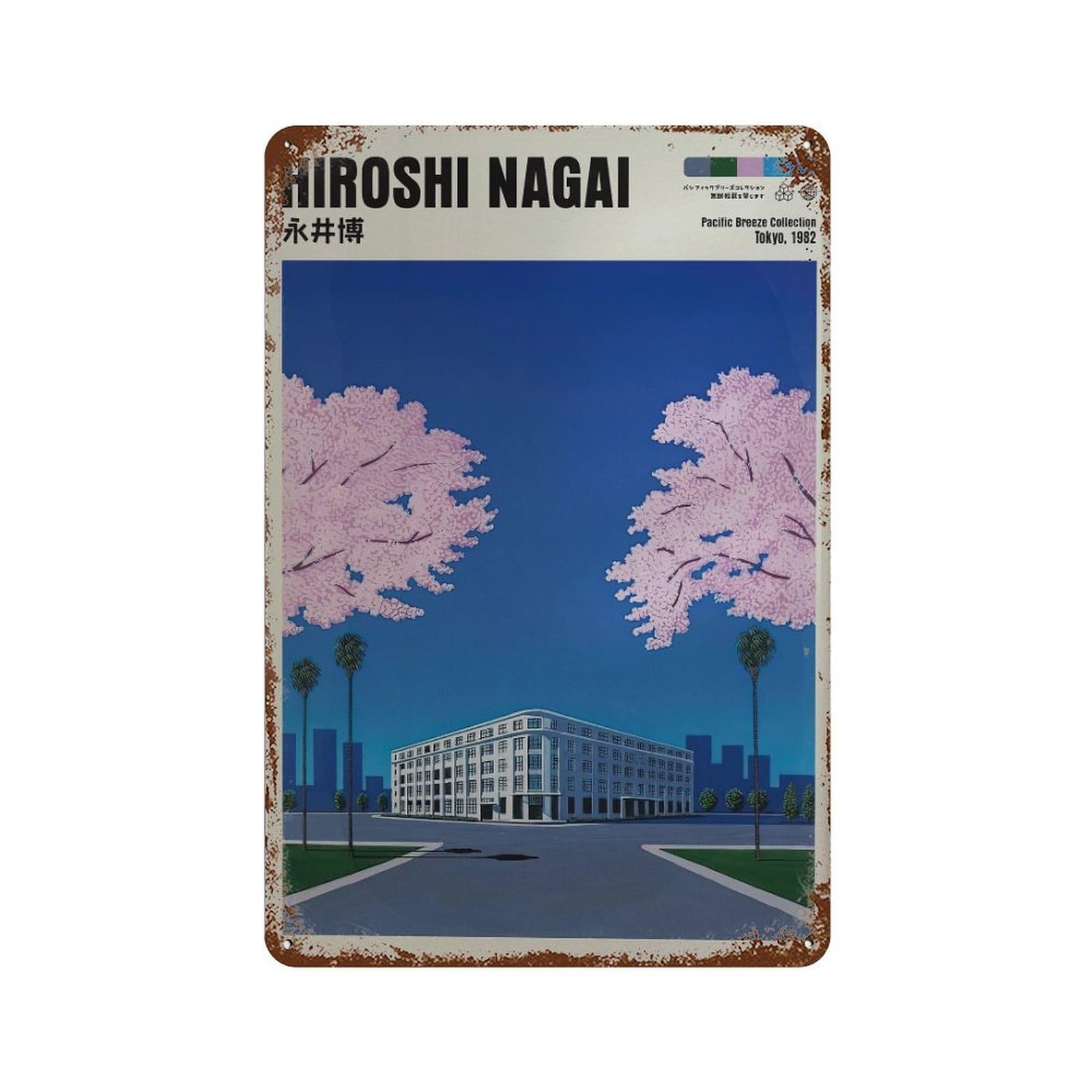 xiaoxiaoshen Hiroshi Nagai Japanese City Pop Vaporwave Home Decor Wall Decor Art Metal Tin Poster Modern Home Decor Art Home Bar Shop Decorations Vintage Sign 30x20cm